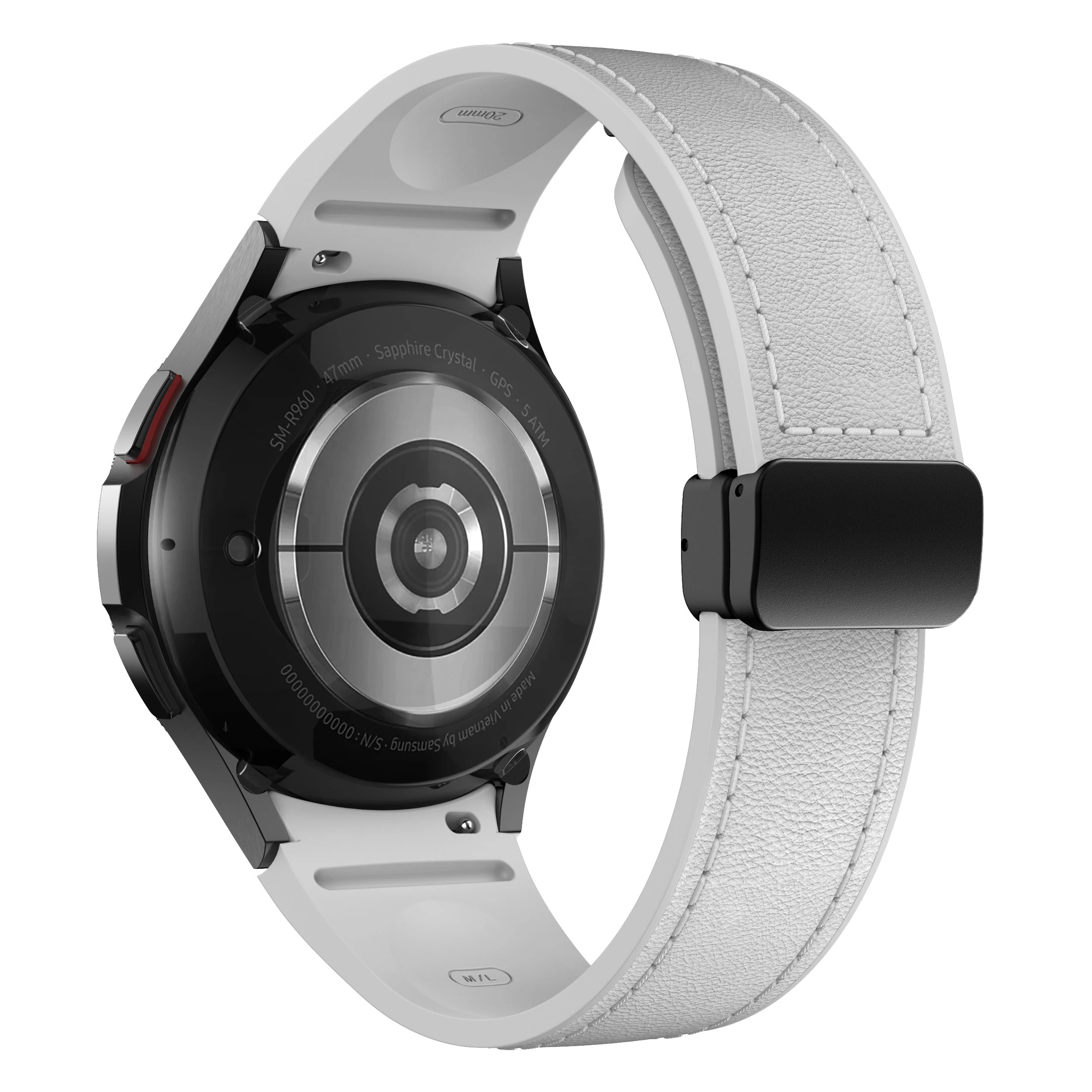 Premium Leather & Silicone Smartwatch Strap Bracelet (Multiple Sizes Available)