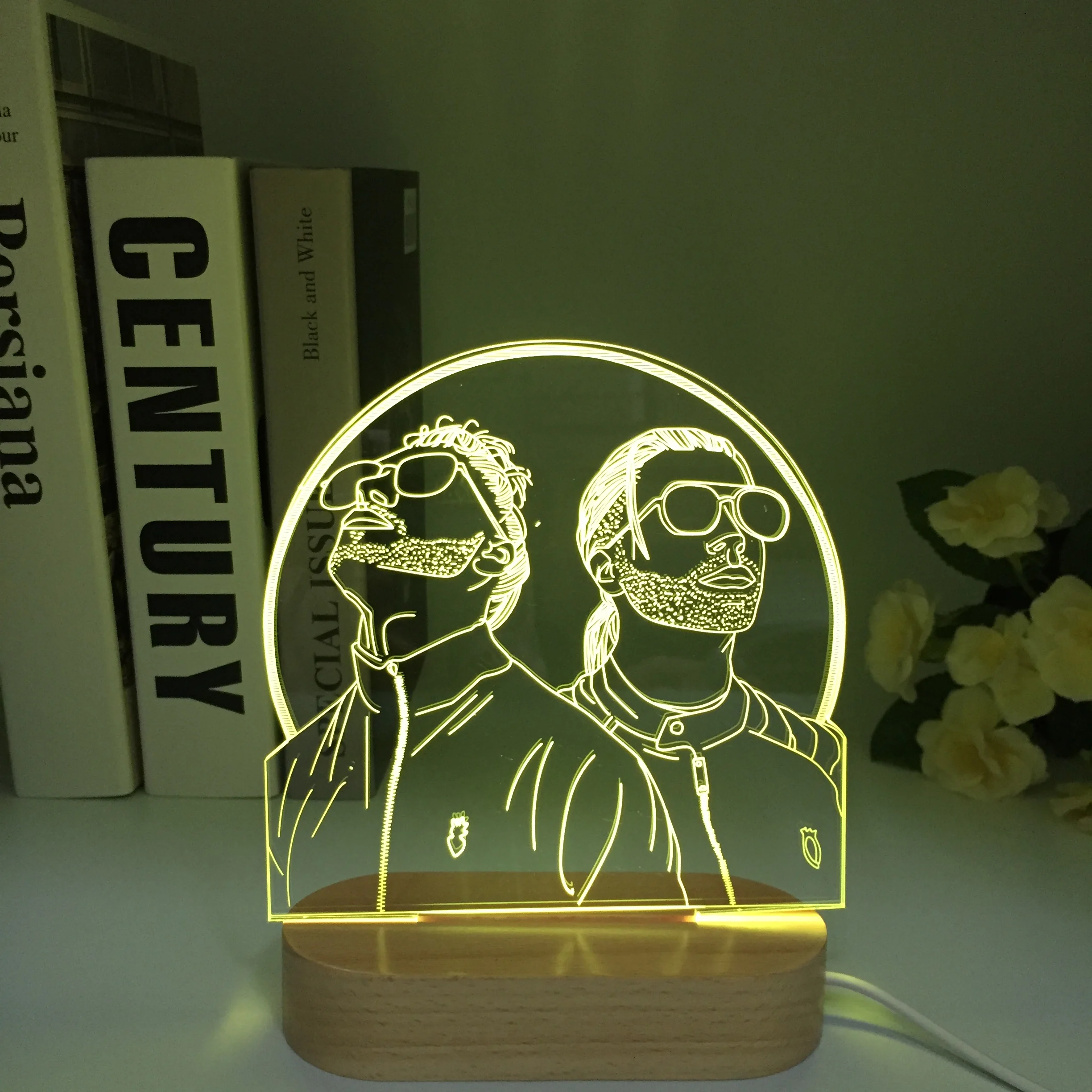 프랑스 래퍼 원격 나무 3D 피규어 LED 야간 조명, 멋진 팬 선물, 직송 방 장식, 사무실 침실 테이블 3D 램프
