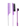 3PCS Hair Brush Set,Hair Styling Comb Including Dual Sided Edge Brush & Rat Tail Comb and Teasing Comb for Women Girl Barber 5