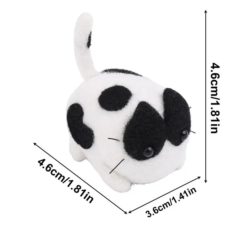 Handmade Needle Felting Kit Handmade Needle Felting Animal Cat Doll Set Crafts Arts Kit With Step-By-Step Instructions For
