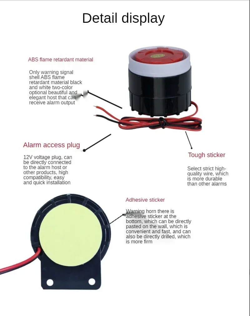 Siren Alarm Home Alarm System 12V/24V/220v Buzzer Alarm Tweeter Anti-theft Alarm Piezoelectric Siren Waterproof for Home Security Sound System