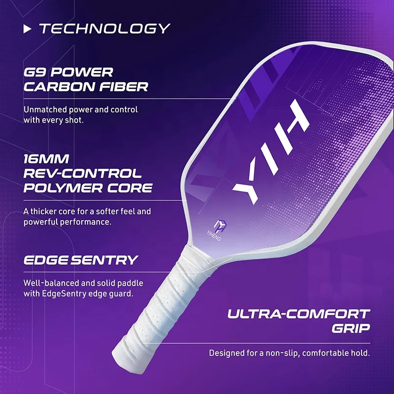 YIH Sport Selling In Stock Adult Professional Carbon Fiber Elongated Pickleball Paddle USAPA Standard