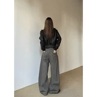 American Vintage 2000s Style High Waist Camel Jeans Pants Spring Fashion Women's Baggy Y2K Wide Leg Denim Trouser Female Clothes - Image 4