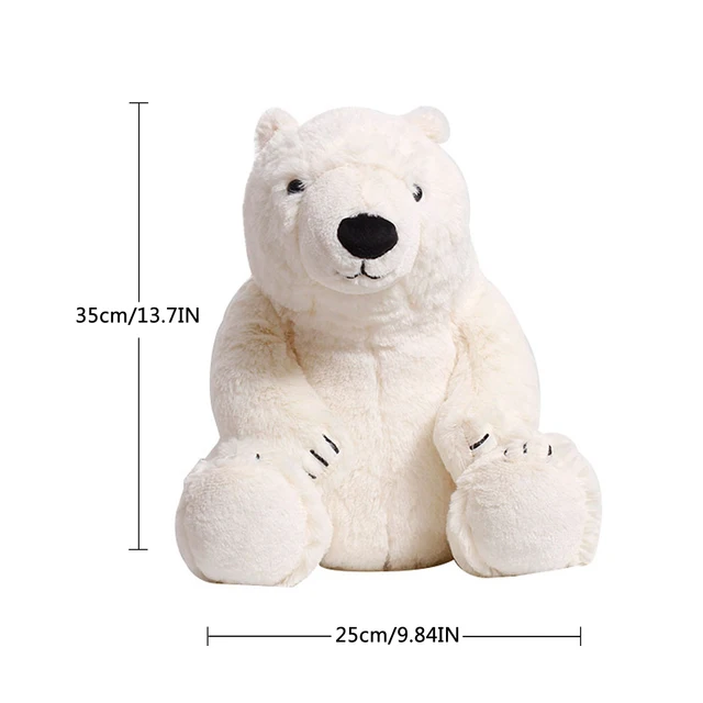 35CM Kawaii Cute Polar Bear Doll Shaped Plush Animals Toy Soft Cartoon Stuffed Doll For Kids Adults Birthday Gift Peluches