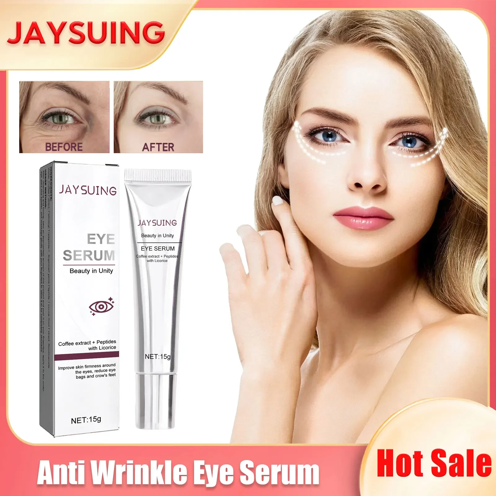 Anti Wrinkles Eye Serum Remove Dark Circles Fine Lines Eye Bag Firmness Reduce Puffy Repair Moisturizing Whitening Eye Skin Care