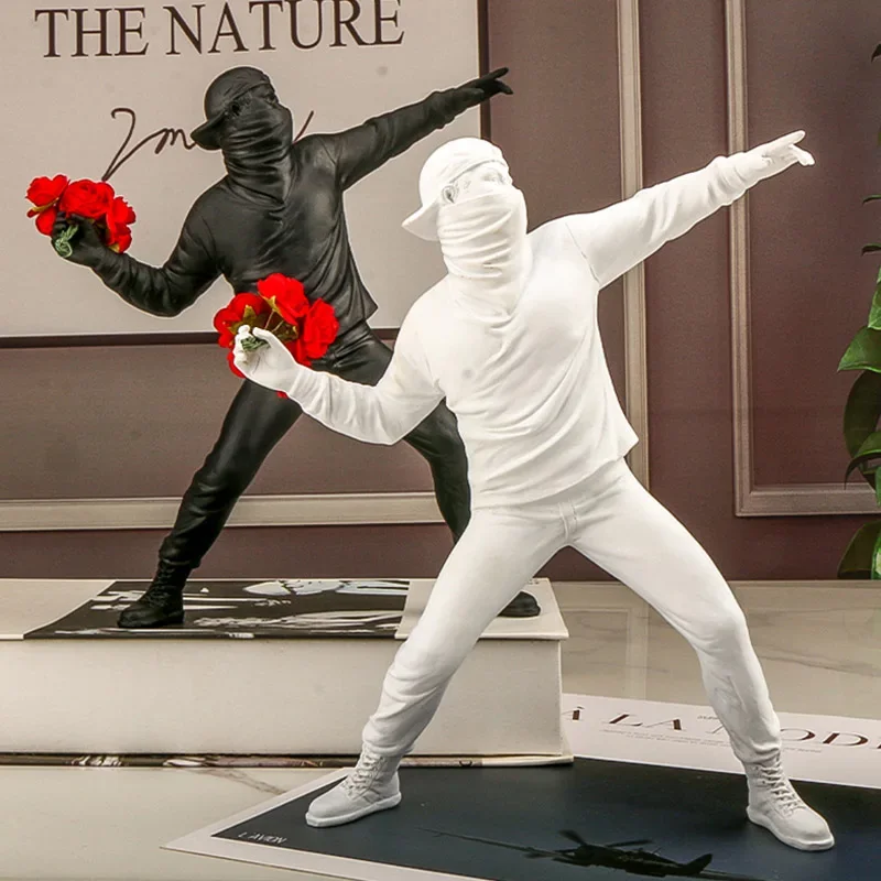 

Скульптура из эпоксидной смолы Banksy, декоративная статуя для цветов, аксессуары для домашнего декора, Современная декоративная коллекция статуй