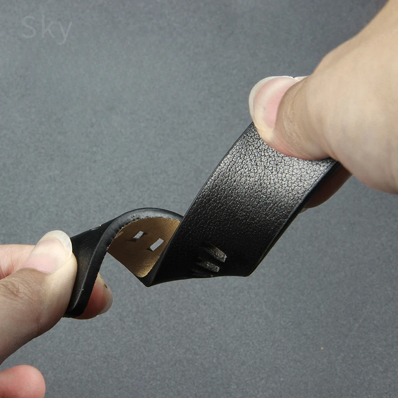 Luxury Genuine Leather Watch Strap with Plain Weave Buckle and Tool