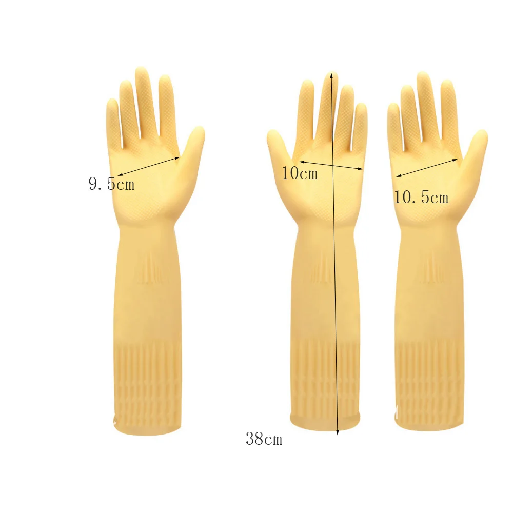 A pair of long rubber gloves with cow tendons laundry dishwashing and cleaning gloves can protect your hands dishwashing gloves cleaning gloves