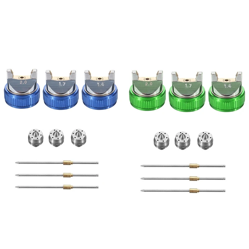 

Universal Aircap Set Nozzle Replace Nozzle Diameters 1.4 1.7 2 mm Black Green for Car Auto Repair Tool Painting Dropship