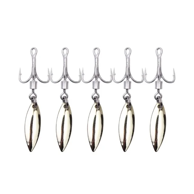 Spinpoler Bladed Treble Hooks With Willow Blade Replacement Bladed Spinner  Treble Hooks For Bass Trout Bass Freshwater Saltwater