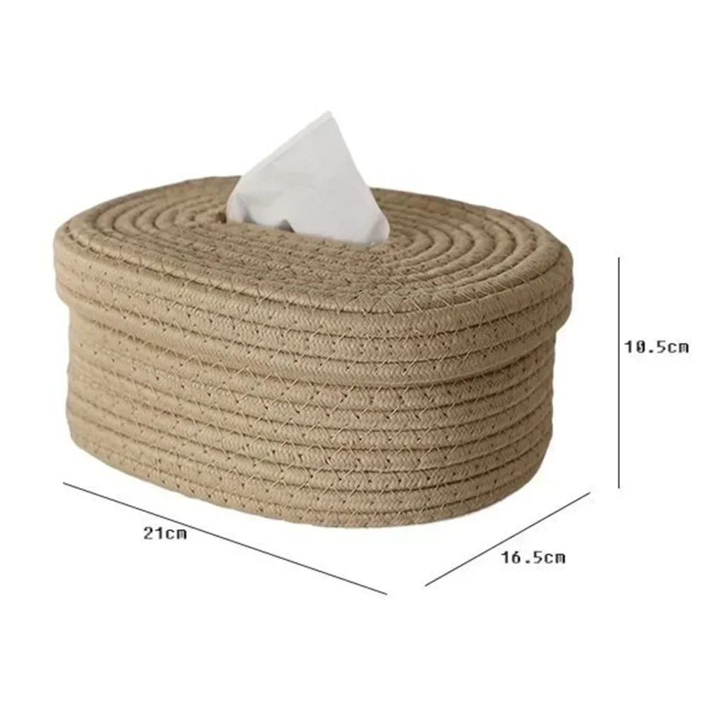 Tissue Box Cotton Rope Woven Tissue Box Storage Desktop Storage Pumping Paper Home Office Room Car Decor tissue dispenser,tissue box