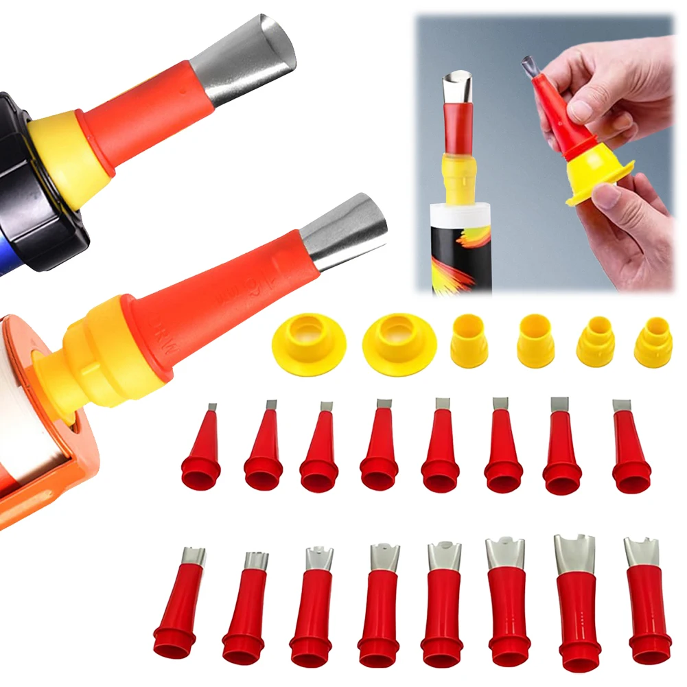 22 PCS/Set Stainless Steel Caulk Nozzle Applicator Glue Silicone Sealant Finishing Tool Caulking Nozzle for Kitchen Bathroom 3