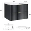 24 Inch Floating Bathroom Vanity with Sink Combination, Modern Wall Mounted Bathroom Cabinet with Ceramic Integrated Sink 2