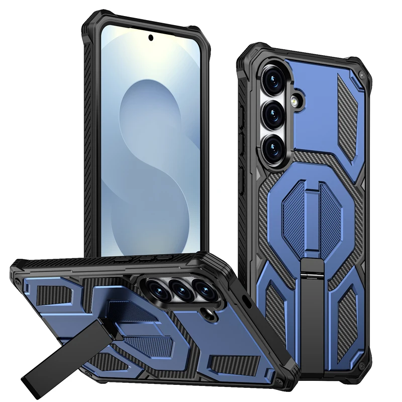 Magnetic Rugged Armor Shockproof Bracket Phone Case with PC+TPU Protection