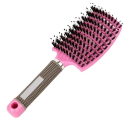 Luxurious Scalp Massaging Hairbrush for Effortless Detangling and Styling (Pink)