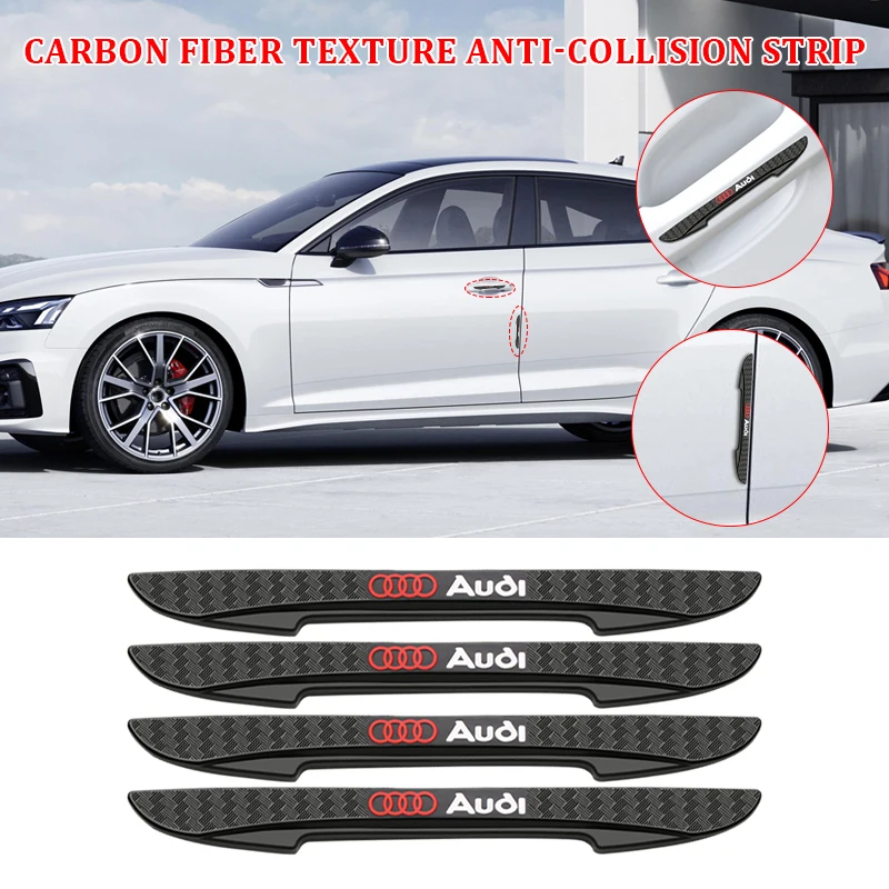 4Pcs Car Logo Anti-Collision Strip Door Bumper Protector Stickers