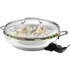 Electric Skillet By Cucina Pro - 18/10 Stainless Steel Frying Pan with Tempered Glass Lid,Handle,16" Round,Includes Recipe Guide 5