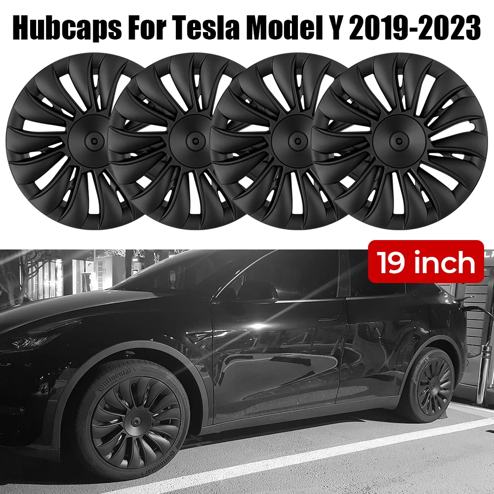 

19 дюймов для Tesla Model Y 2019-2023 автомобильный Hubcap 4 шт./комплект Авто модификация Сменное колесо крышки обода Полная Крышка Ступицы