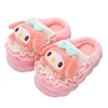 Super Cute Famlily Home Cotton Slippers Antislip Warm Sweet Kuromi Melody Winter Shoes Indoor Daily Comfotable 5