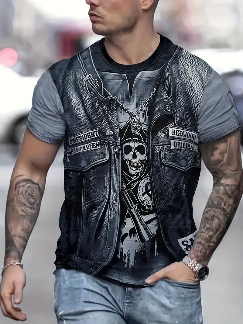 Mens Graphic 3D Print Short Sleeve T Shirt