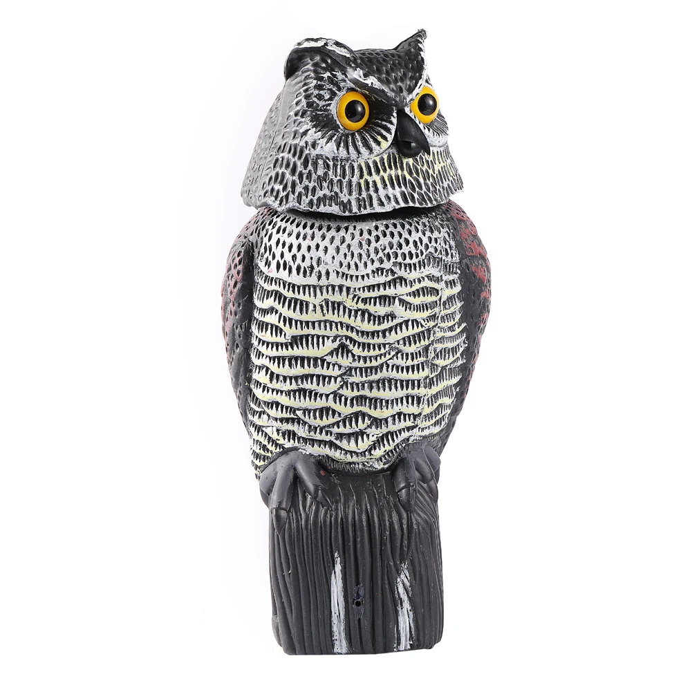 

Fake Owl Decoy Plastic Owl Scarecrow Sculpture With Rotating Head And Sound For Garden Yard Bird Pest Control Repellent Outdoor