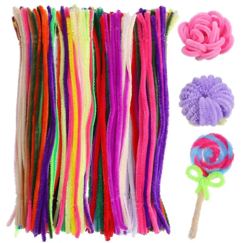 400 pcs Flexible Fuzzy Twisting Sticks Bendable Chenille Stems For DIY Crafts Handmade Flower Supplies