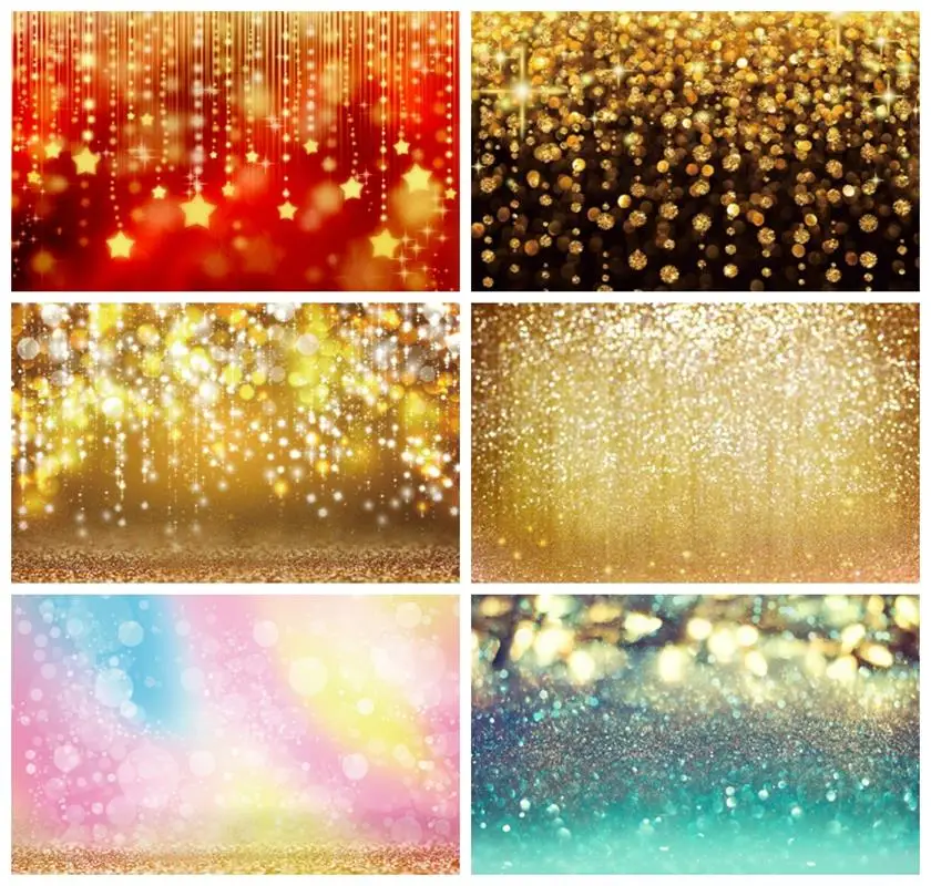 

Laeacco Golden Light Bokeh Glitters Newborn Baby Portrait Photography Backdrops Photographic Backgrounds For Photo Studio Props