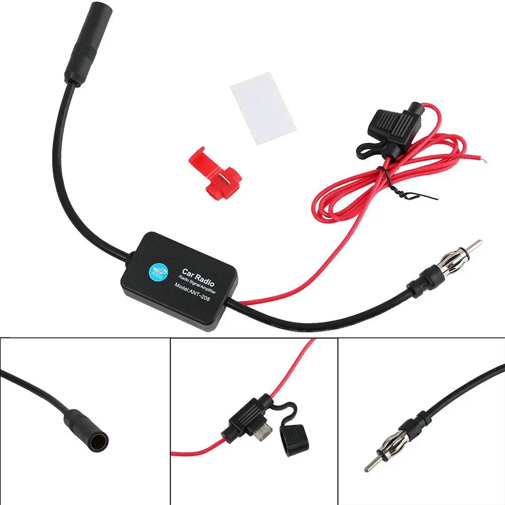 Car Antenna Practical FM Signal Amplifier Anti-interference Car Antenna Radio Universal FM Booster Amp Automobile Parts