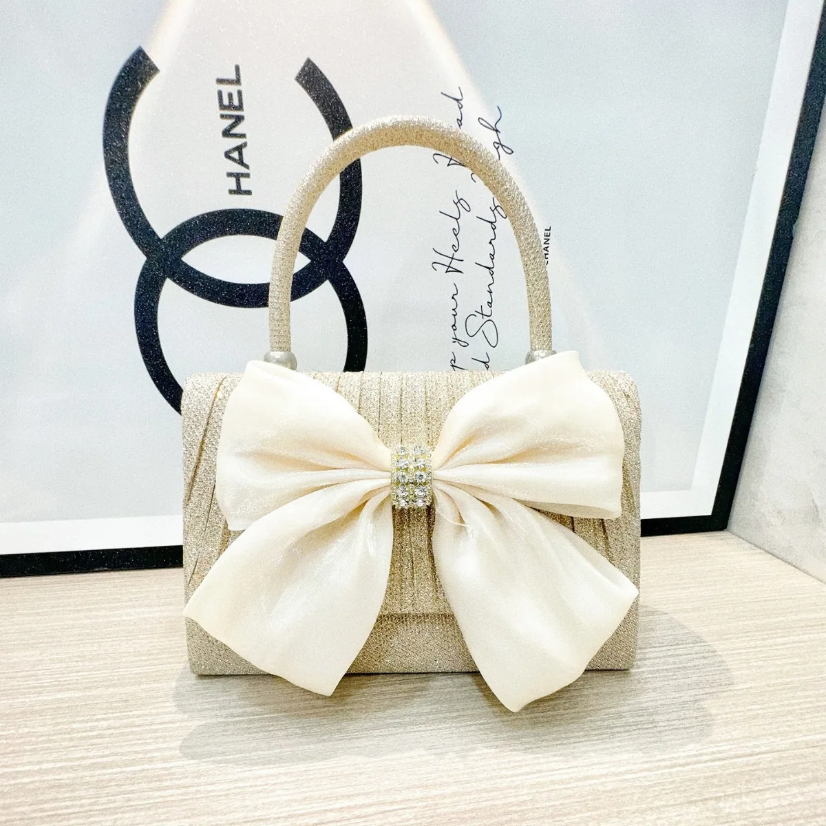 cross-border hot style retro diamond bow handbag Celebrity Dinner Daily Metal Chain Shoulder Crossbody Bag