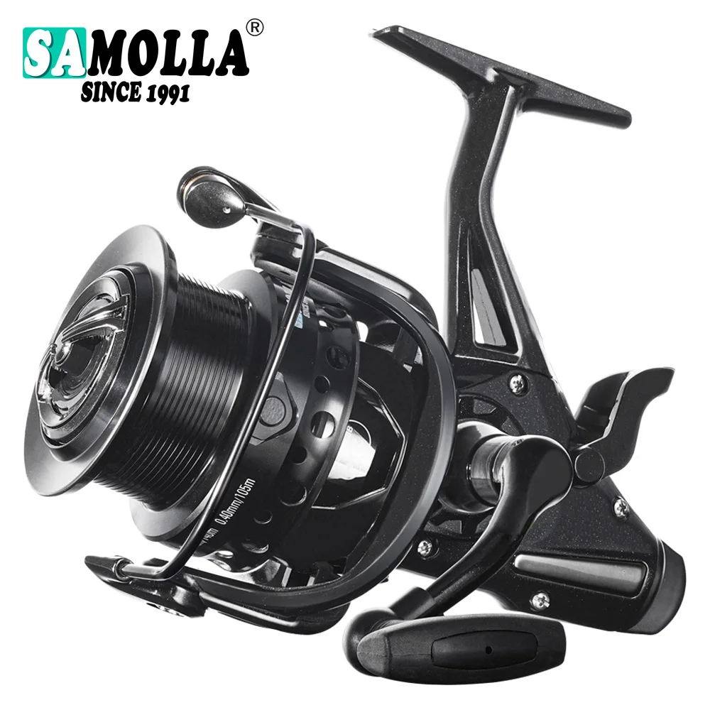 Moulinet de pêche à la carpe spinning double frein robuste 12-15kg pour accessoires mer et rivière