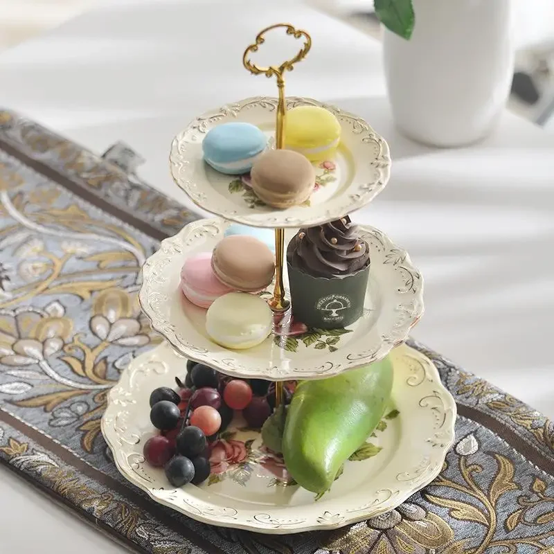 

Detachable Cake Stand European Style Ceramic 2-3 Tier Pastry Cupcake Fruit Plate Serving Dessert Holder Wedding Party Home Decor