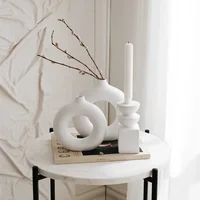 Nordic Style Flower Vase Morandi Geometric Vase Ceramic Art Crafts Bedroom Living Room Desktop Decoration Vase Decoration Home 2