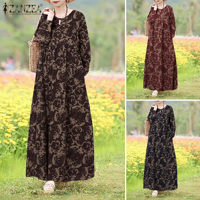 Chic Vintage Floral Maxi Dress for Women