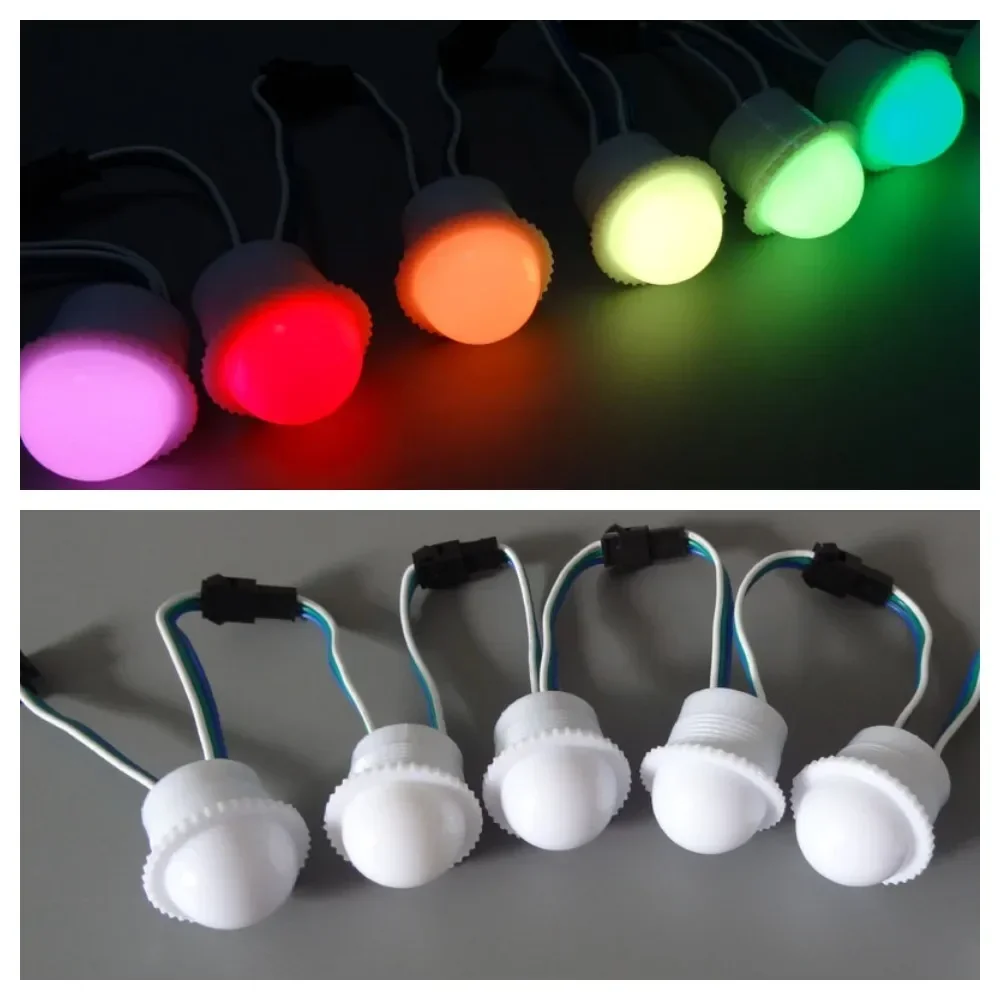 10/30pcs DC12V WS2811 26MM Point Light Transparent /Milky Cover RGB Led Module Pixel 3leds Waterproof Amusement Park Decor led modules led module