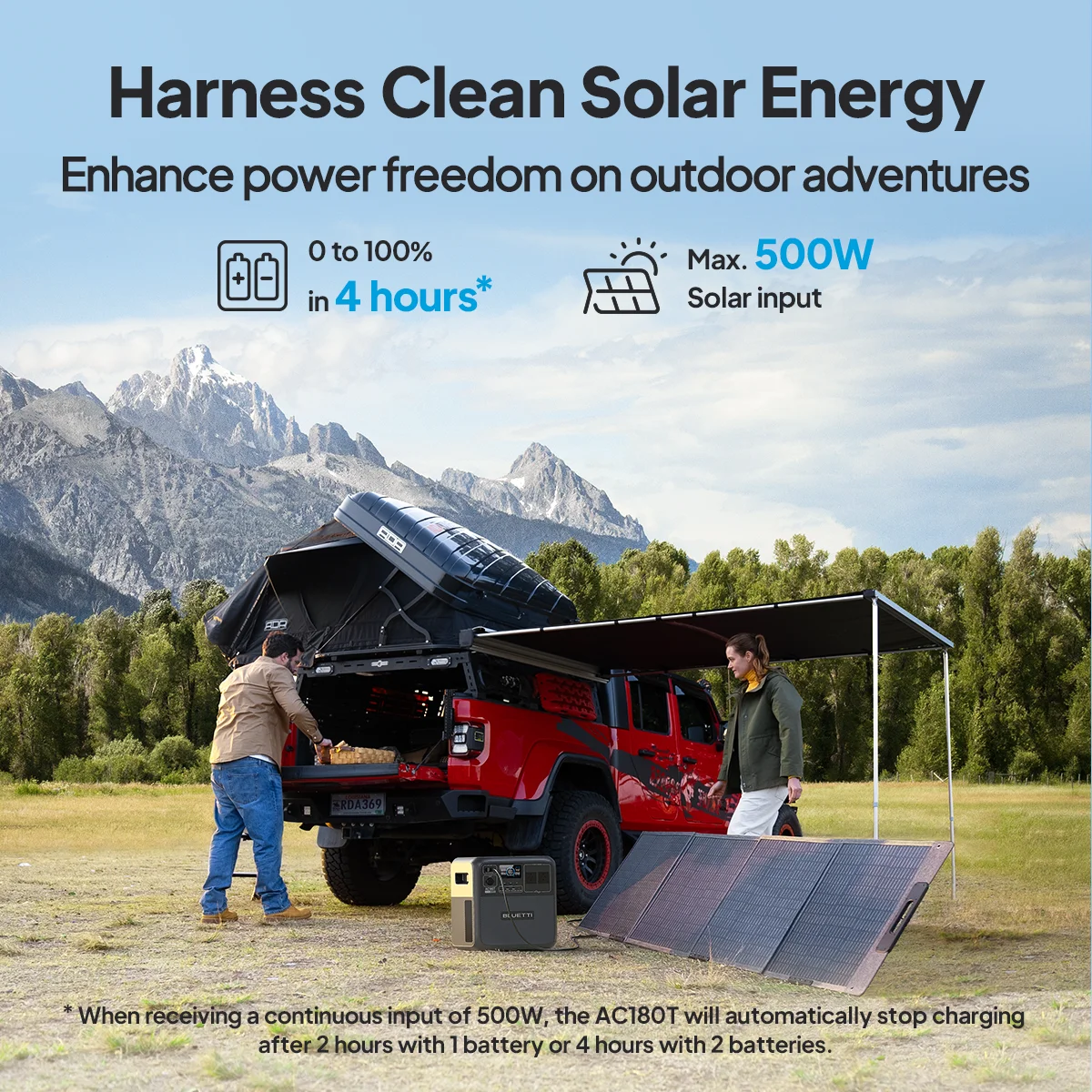 [US Plug] BLUETTI AC180T Portable Power Station, 1432Wh LiFePO4 Battery Backup 1800WAC Outlets, For Camping, Outdoor Adventures 4