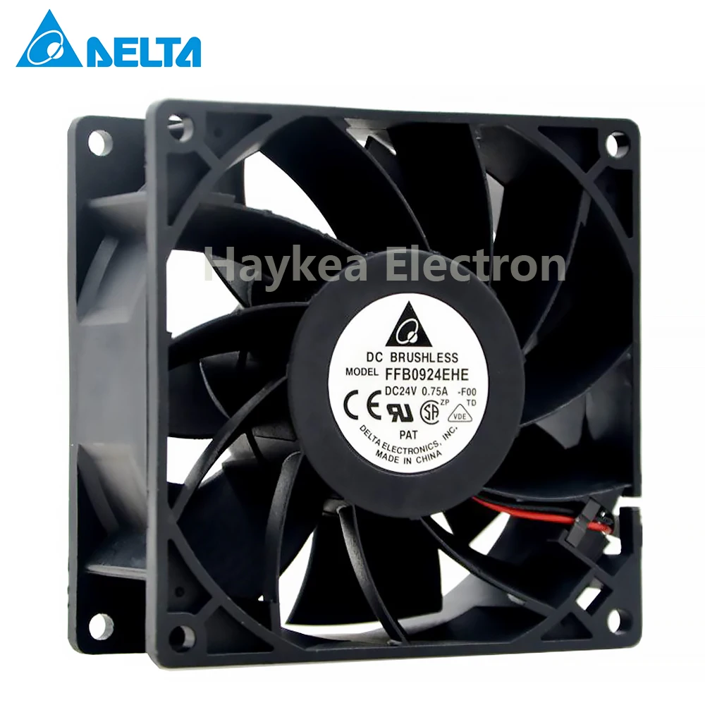 델타 FFB0924EHE 용 9238 90mm 92mm DC 24V 0.75A 2 선식 서버 인버터 냉각 팬 케이스 축 방향