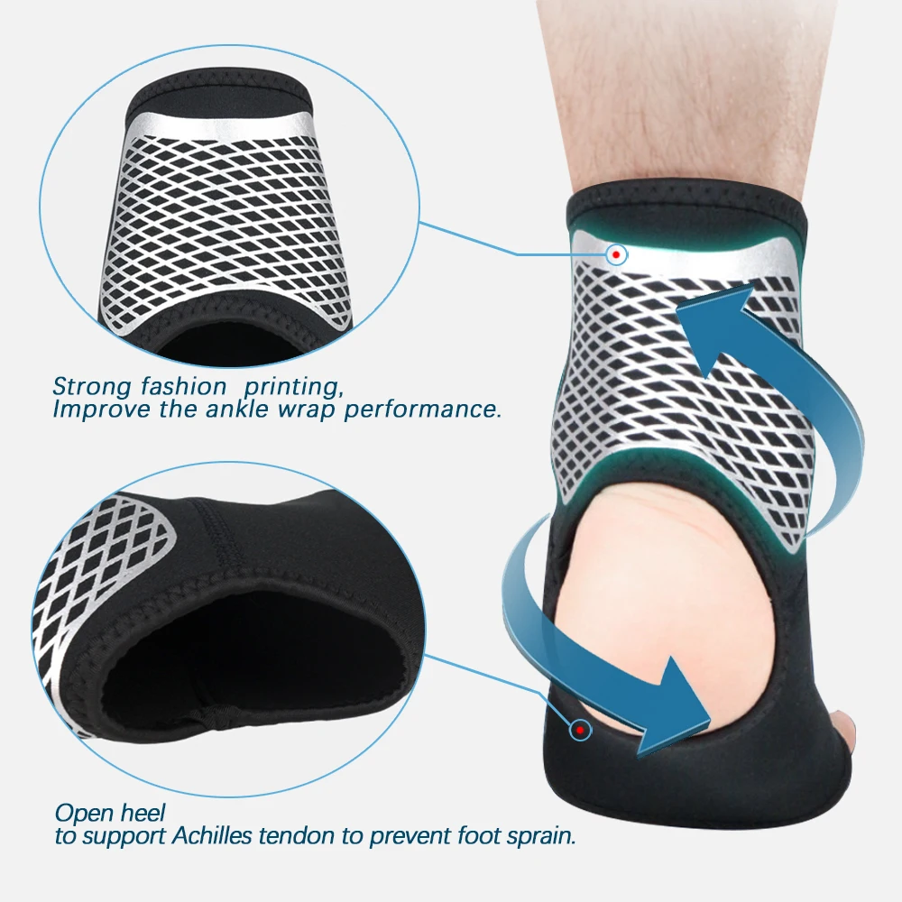 Sports Ankle Brace Compression Sleeve Plantar Fasciitis Sock Achilles Tendonitis Joint Pain Reduces Swelling Heel Spur Pain