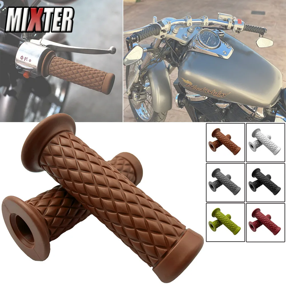 Motorcycle 7/8'' Cafe Racer Retro Vintage Hand Grip Handlebar Grips For