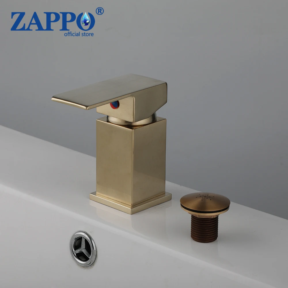 ZAPPO Bidet Faucet Bathtub Faucets Hot Cold Water Control Valve Bathtub Faucet Switch Mixing Valve Tap Deck Mounted Brushed Gold