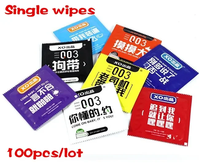 100 Piece/lot wet Wipes Customizable Printed Advertisement Wipe Disposable Mini Small Package hand clean Wipes towel oem