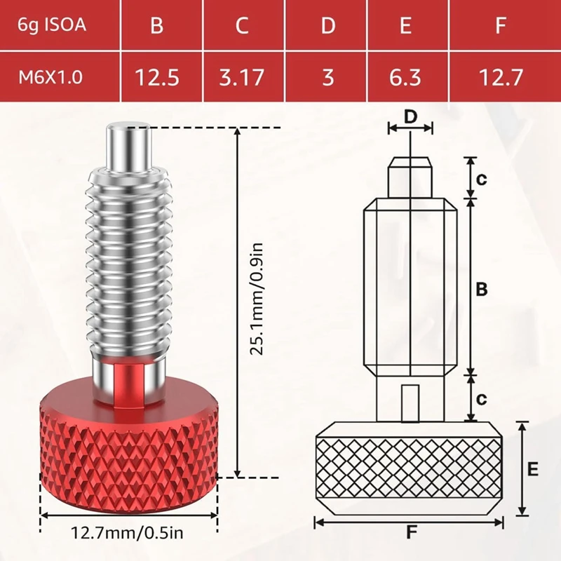 널링 핸들 퀵릴리즈 핀 키트, 스테인레스 스틸 잠금 M6 퀵릴리즈 핀, 롤링 도구 상자