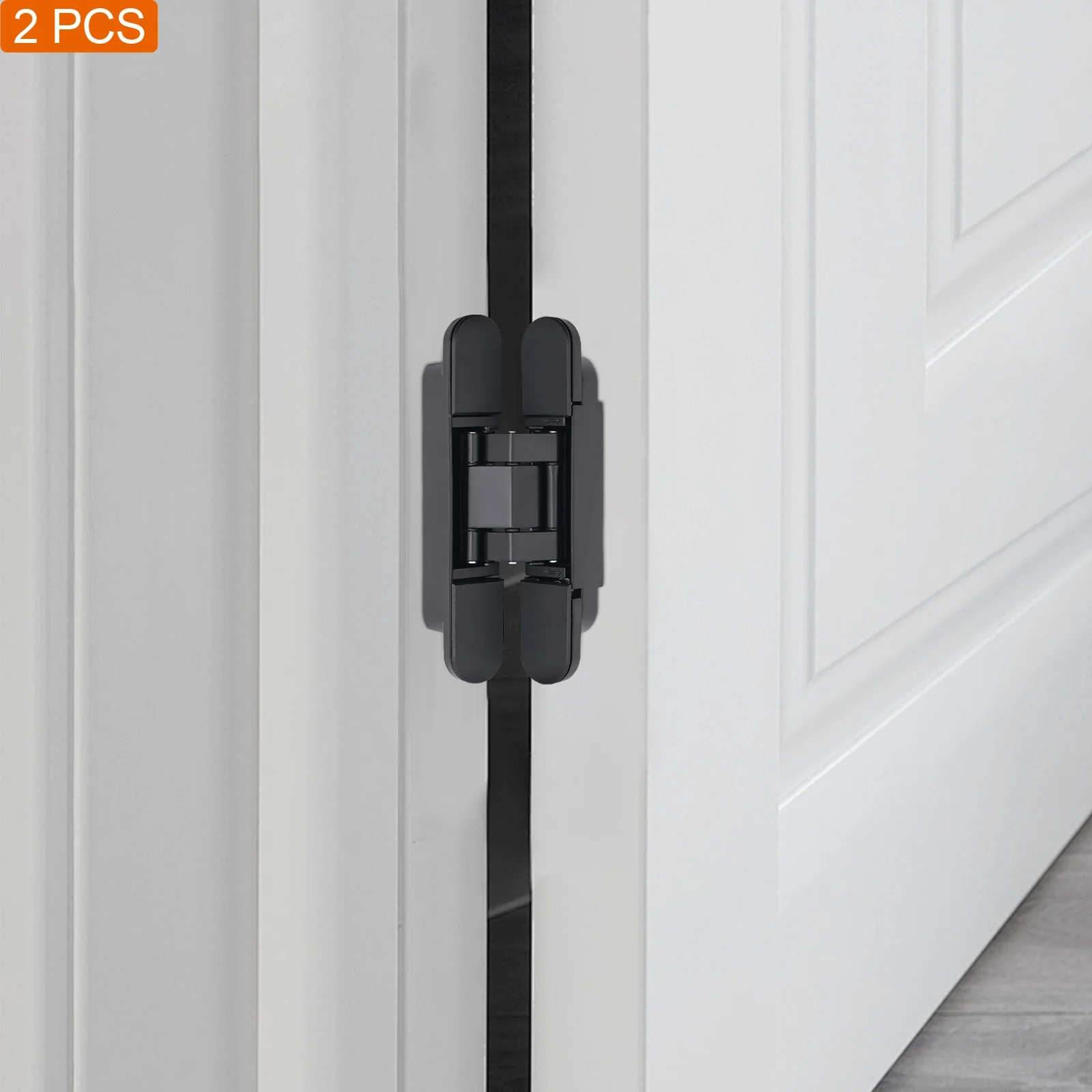 6 Inch Hidden Door Hinges Zinc Alloy Hinges Load 40kg Door Mount Opening 180&deg; 21.55mm 2-Pack for Fire Doors