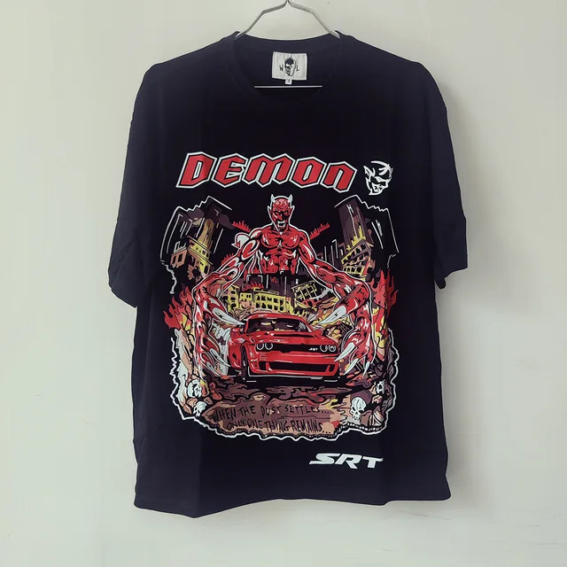 Vintage Shirt Warren Lotas Dodge And Demon Skull Print Tees