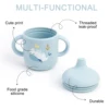 1PCS Cartoon Silicone Baby Feeding Cup BPA Free Leak Proof Training Cup With Handle Travel Friendly Dishwasher Safe Baby Stuff 5