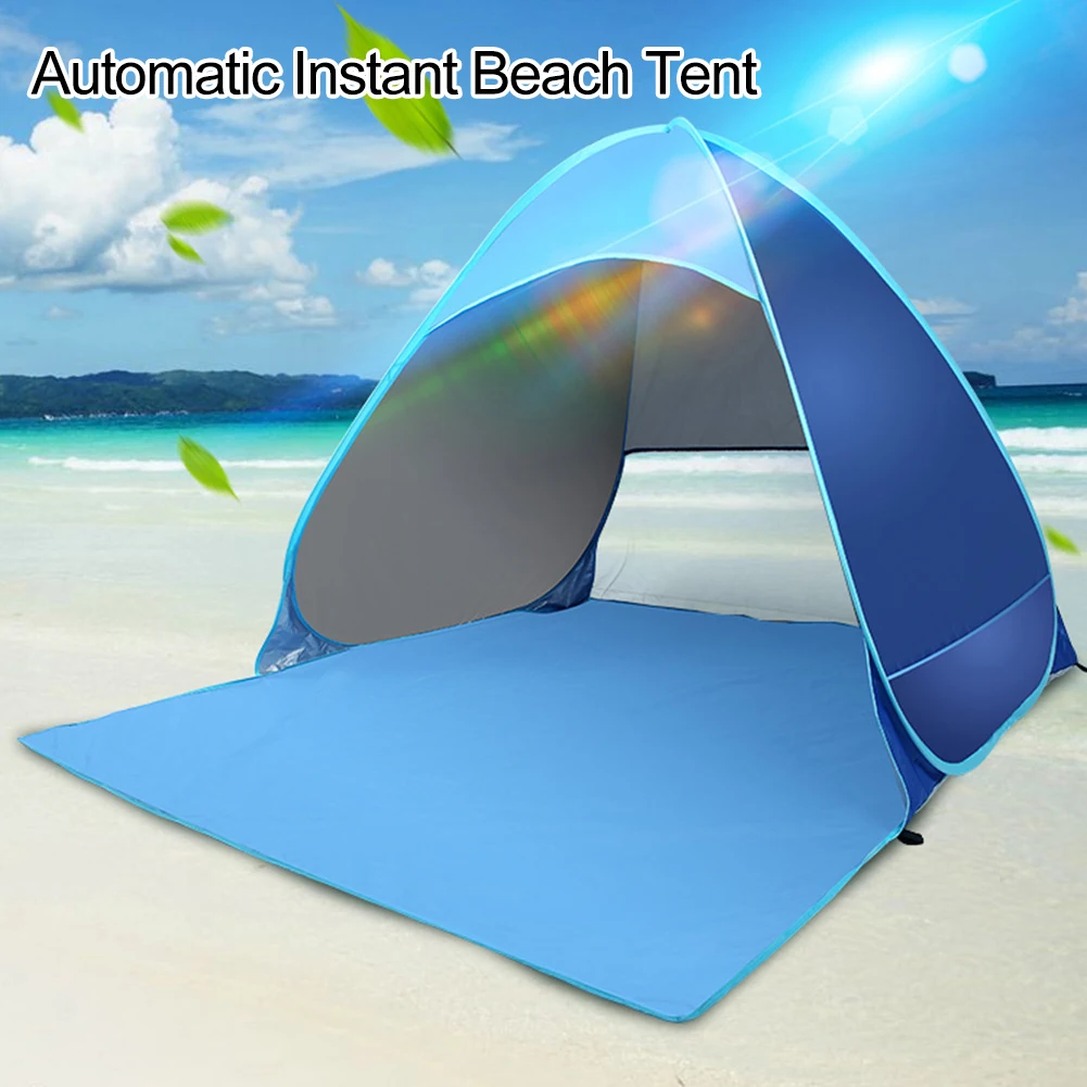 

Beach Tent Utomatically Popping UV 50+ 6 Steel Pegs For Beach Camping Outdoor Tent Outdoor Sports High Quality