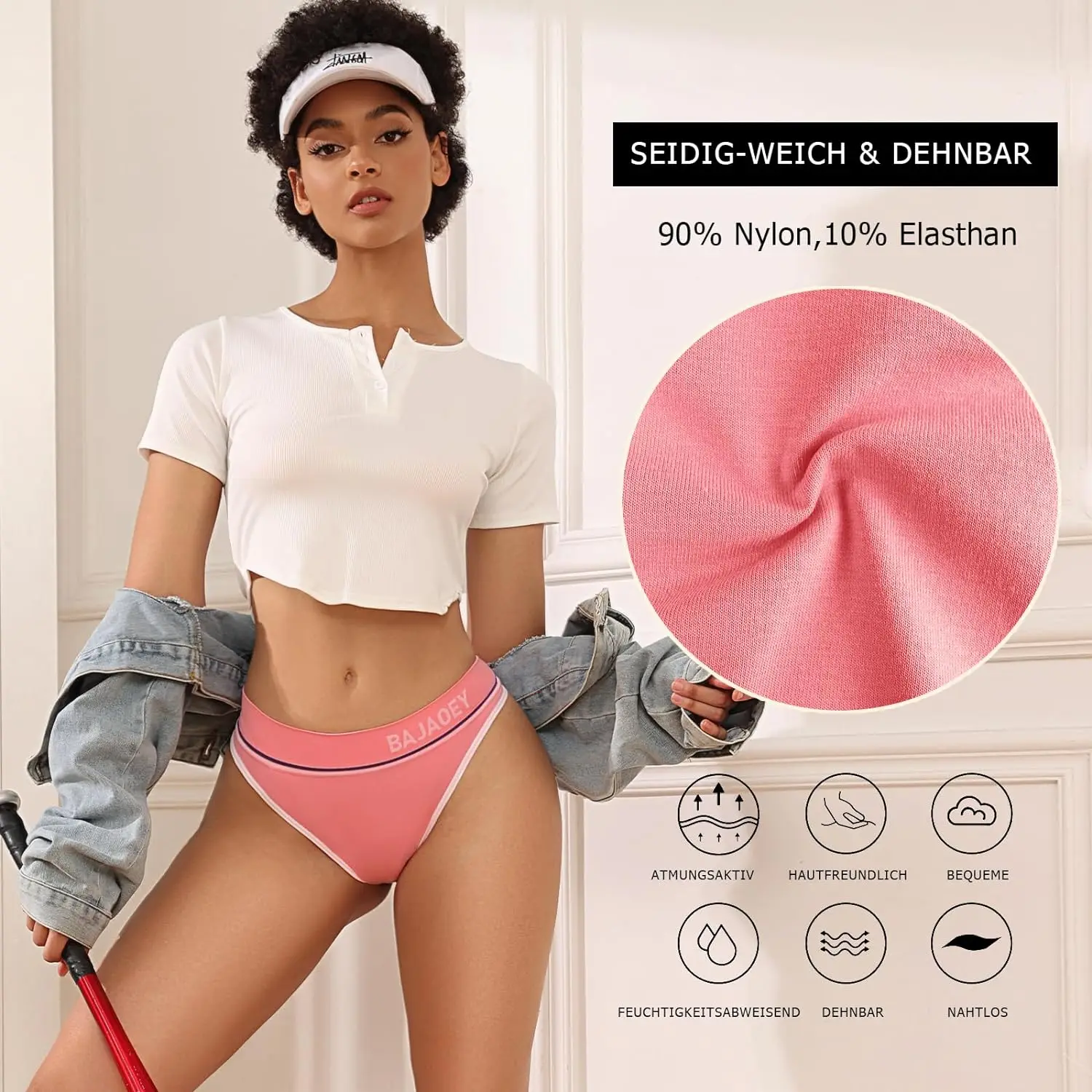 String Thong Women's Underwear Seamless Thongs Sports Waistband Thongs Set Soft Stretch Hipster Seamless Strings Underwear Women