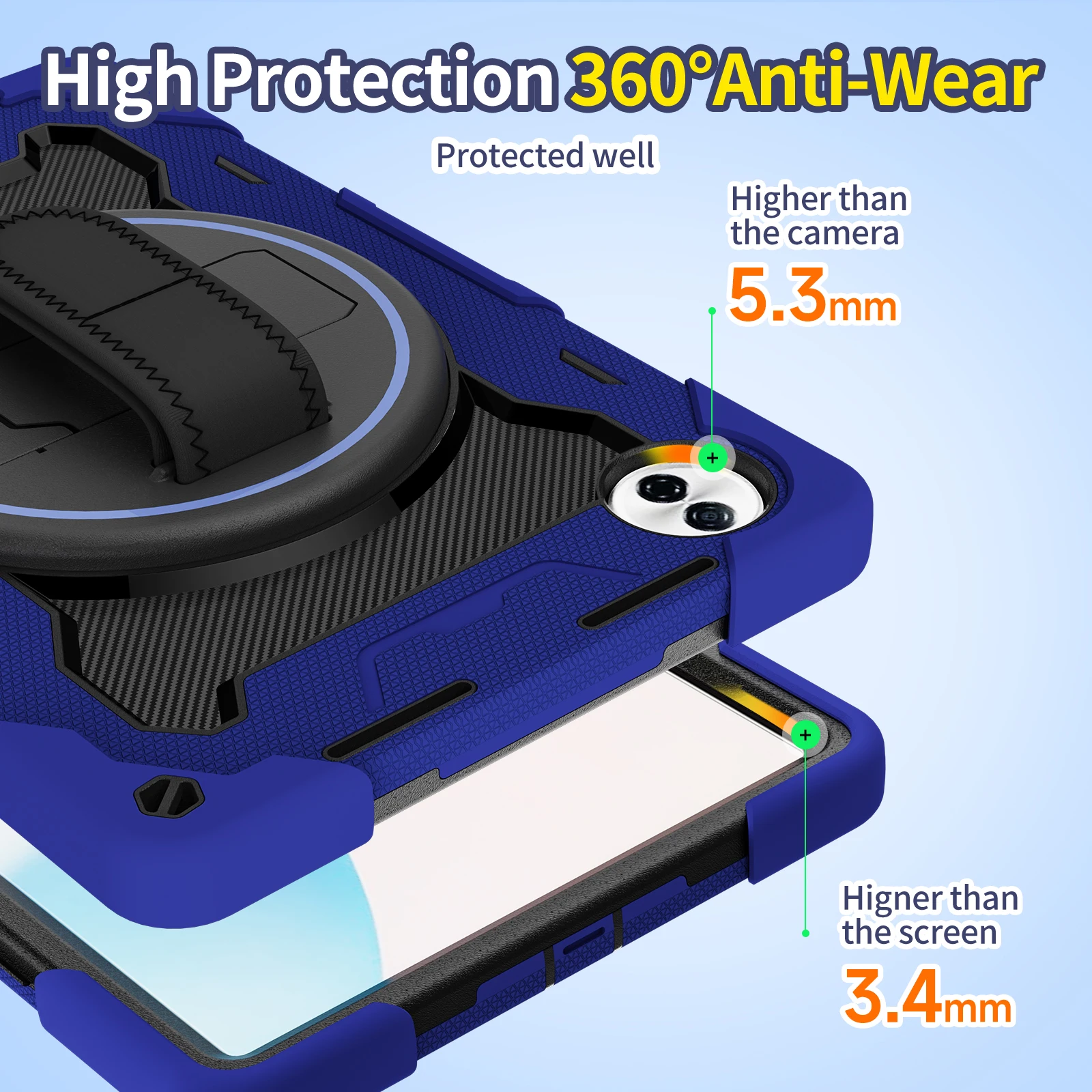 Enhanced Armor Case with 360° Rotating Stand and Hand Strap