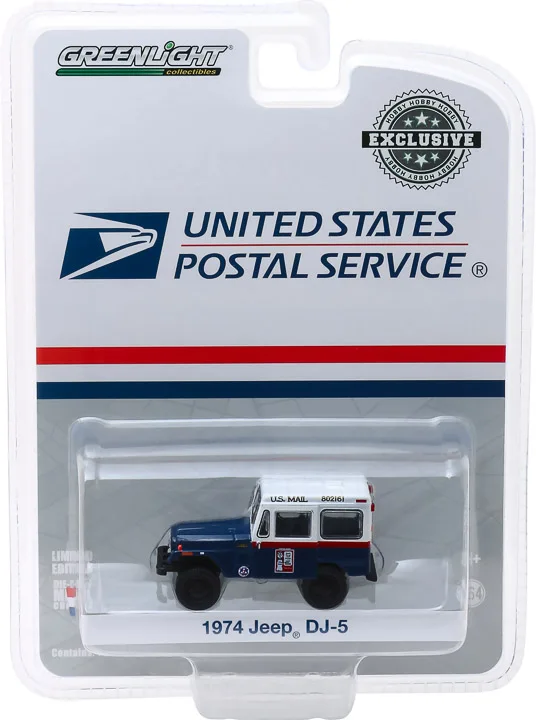 1:64 1974 Jeep Dj-5 U _ S _ Mail Civil Jeep Diecast Metal Alloy Model Car Toys Per La Collezione Regalo