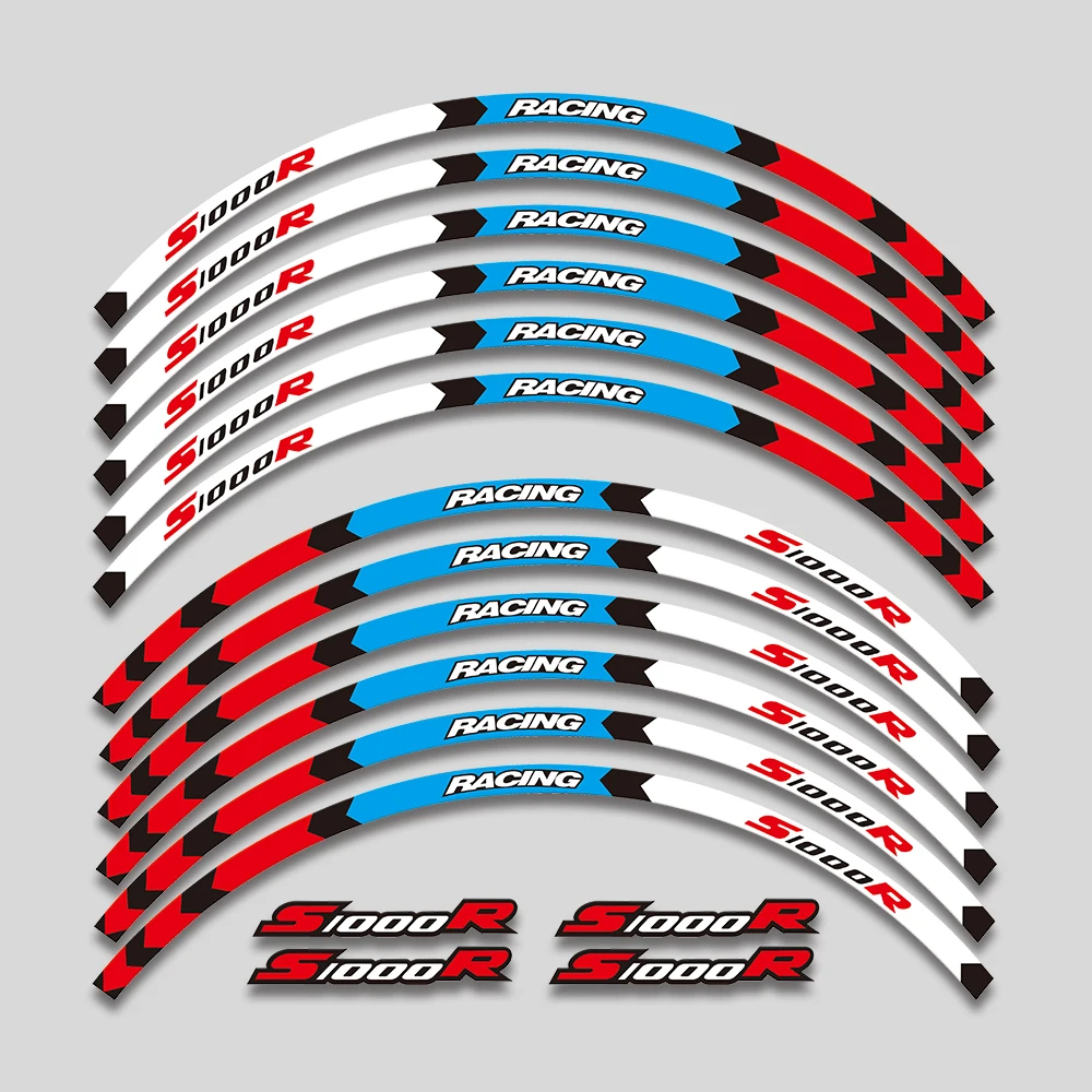 For BMW S1000R S 1000R 1000 s1000 r Motorcycle Accessories Wheel Hub Stickers Rim Reflective Stripe Decorative Decals Tape Set