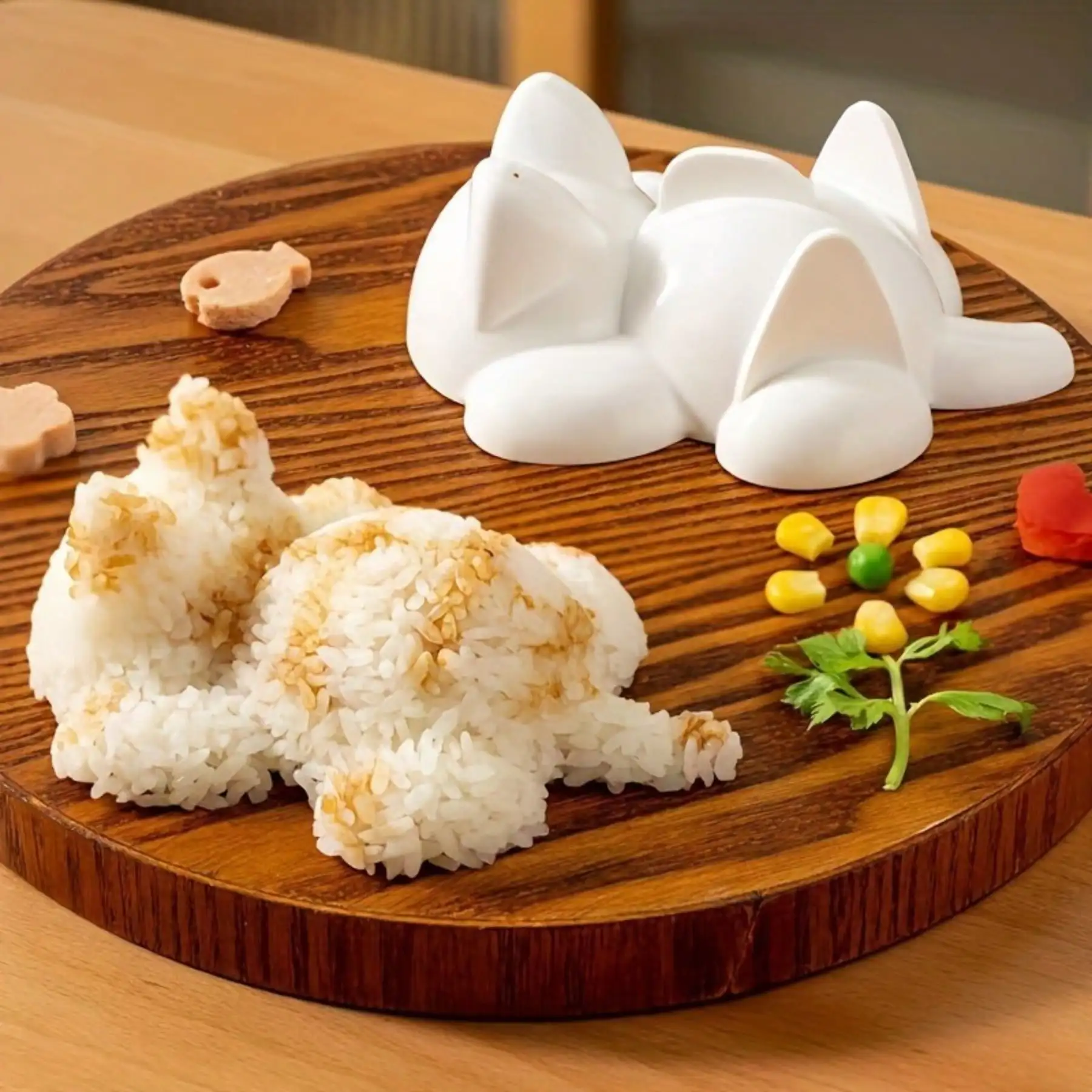 DIY 고양이 모양의 스시 몰드, 가정용 음식 만들기 도구, 쌀, 으깬 감자 및 베이킹 용품을 위한 재사용 가능한 몰드 Q3366
